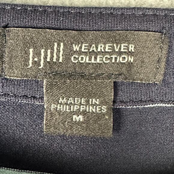 J Jill Dress Women Medium Blue Striped Wearever Collection Sleeveless Midi Comfy - Picture 6 of 12